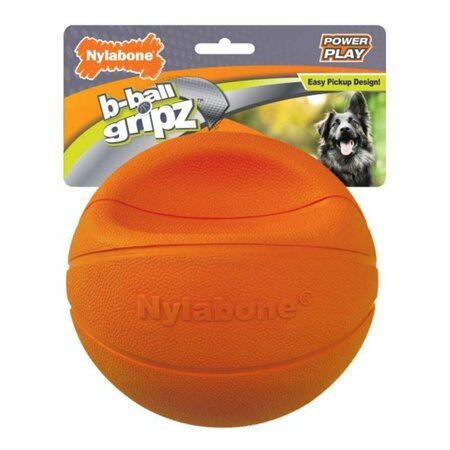 NYLABONE Power Play Orange Rubber Basketball Ball Dog Toy Large each NPLY009P